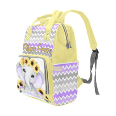 Elephant and Sunflower Multi-Use DiaperBag