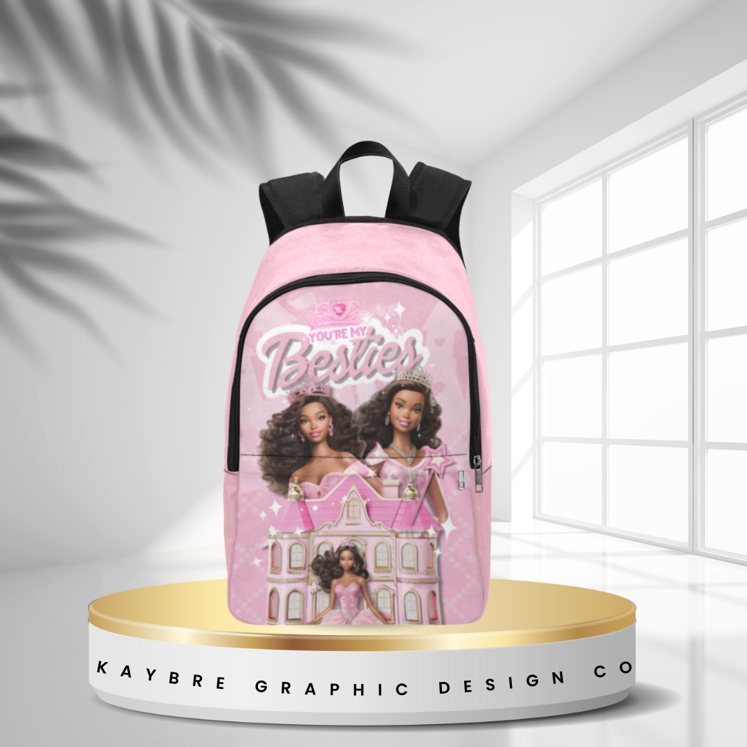 Bestie Black Barbie Personalize Backpack