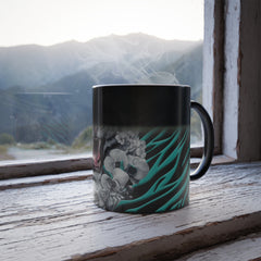 Teal Tiger and Diamond Color Morphing Mug, 11oz