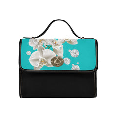 Elegant Floral Waterproof Canvas Bag - Customizable Design