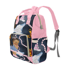 Blue Jeans and Pink Multi-Use DiaperBag